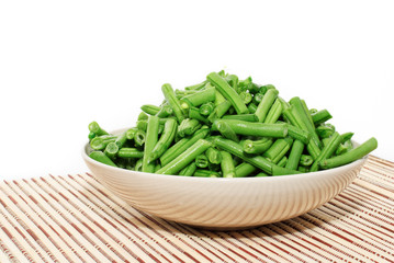 Fresh green beans in a plate