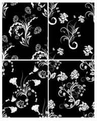floral seamless patterns set