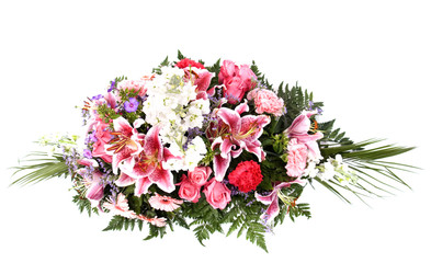 composition florale vue de haut