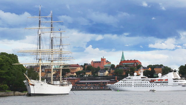 Ship in harbor, Stockholm.