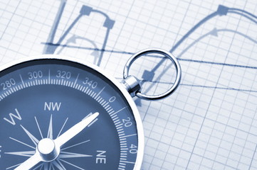 macro of compass