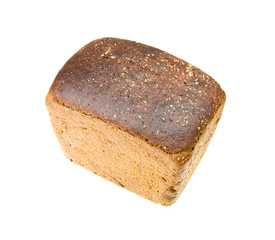 photo of black bread over the white background