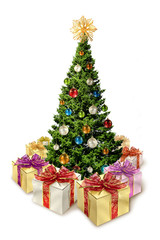Obraz na płótnie Canvas Christmas tree with presents