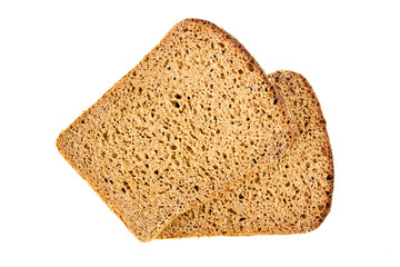slices of bread isolated on white background