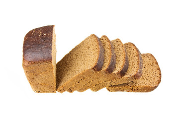 slices of bread isolated on white background