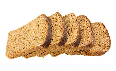 slices of bread isolated on white background
