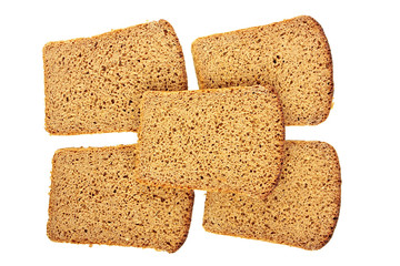 slices of bread isolated on white background