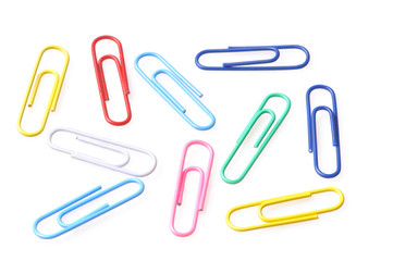 Clips on a white background
