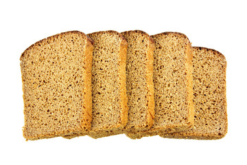 slices of bread isolated on white background