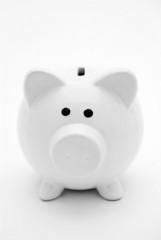 Cute white piggy bank