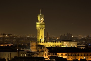 Fototapeta na wymiar Firenze: notturna su Palazzo Vecchio 1
