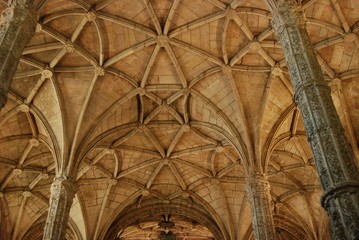 Vaulted church ceiling architecture abstract