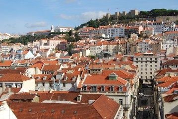 Fototapeta na wymiar Lisbon city view with castle