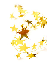 Golden stars isolated on white background