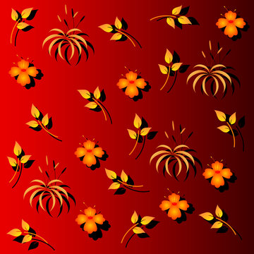 Seamless pattern with flowers. Vector