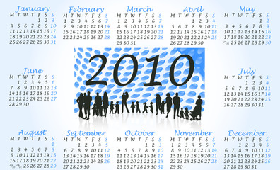 Illustration of calendar for 2010. year