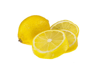 Lemon pieces isolated