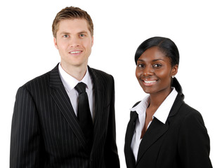 Confident multi-ethnic business couple