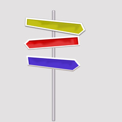 Blank road signs isolated on gray background