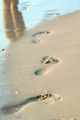 Footprints on the beach