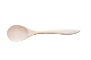 Wooden spoon isolated on a white
