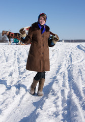 girl in russian traditional clothes