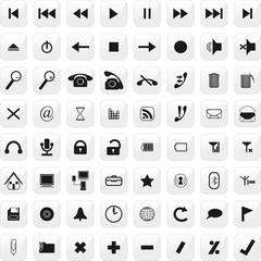 White glossy internet buttons