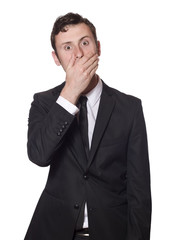 afraid looking businessman