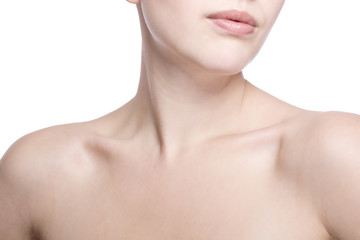 Obraz na płótnie Canvas closeup shot of neck and shoulder