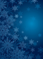 Fototapeta na wymiar snowflake blue background with copy space for your text
