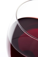 Ф glass of red wine on white. Detail