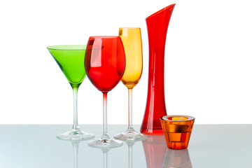 some glasses on white background. Clipping path.