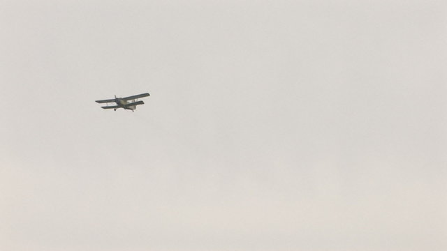 HD Old biplane flying in clear sky