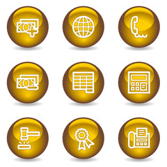 Finance web icons set 2, gold glossy series