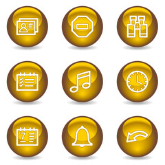 Organizer web icons, gold glossy series