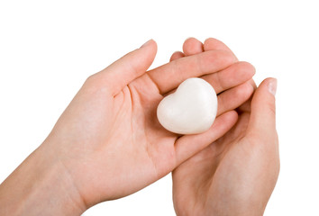 heart in female palms