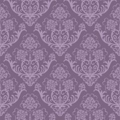 Seamless purple floral wallpaper
