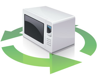 Obraz premium Four à micro-ondes et recyclage (reflet)