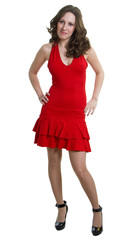 Dancing girl in red dress