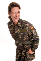 Funny female soldier