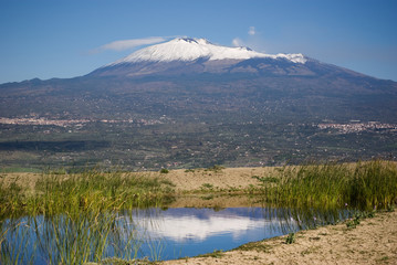 Mount Etna reflection
