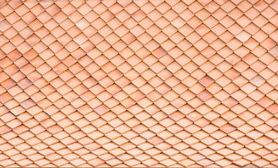 Clay tiles on Thai style roof