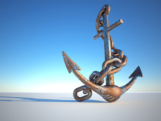 Rusty anchor - obrazy, fototapety, plakaty