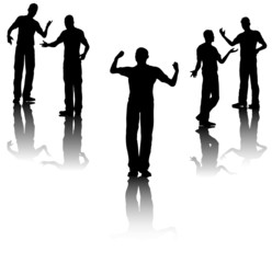 Men's arguing scenes