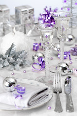 Christmas Wine Table Setting