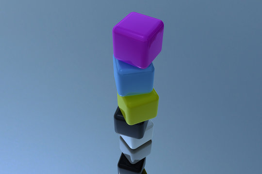 Stapel 3D w&uuml;rfel