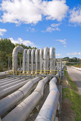 Geothermal power station pipes