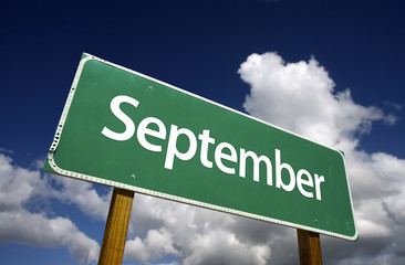 September Green Road Sign - Months of the Year Series.