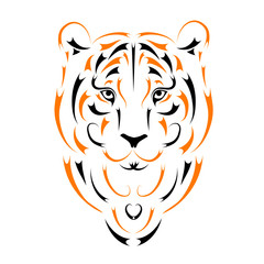 Tiger stylized silhouette, symbol 2010 year