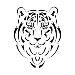 Tiger stylized silhouette, symbol 2010 year